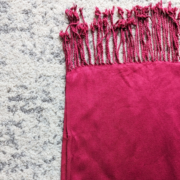 Charming Charlie Pashmina Tassel Scarf Wrap - Pink - Picture 4 of 7